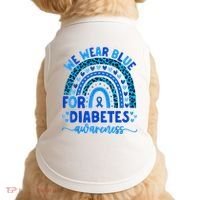 We Wear Blue For Diabetes Awareness Diabetic Doggie Tank thumb 0