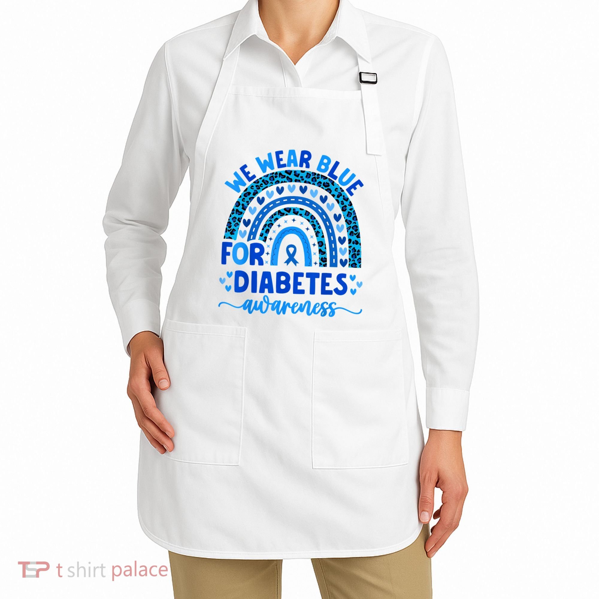 We Wear Blue For Diabetes Awareness Diabetic Apron