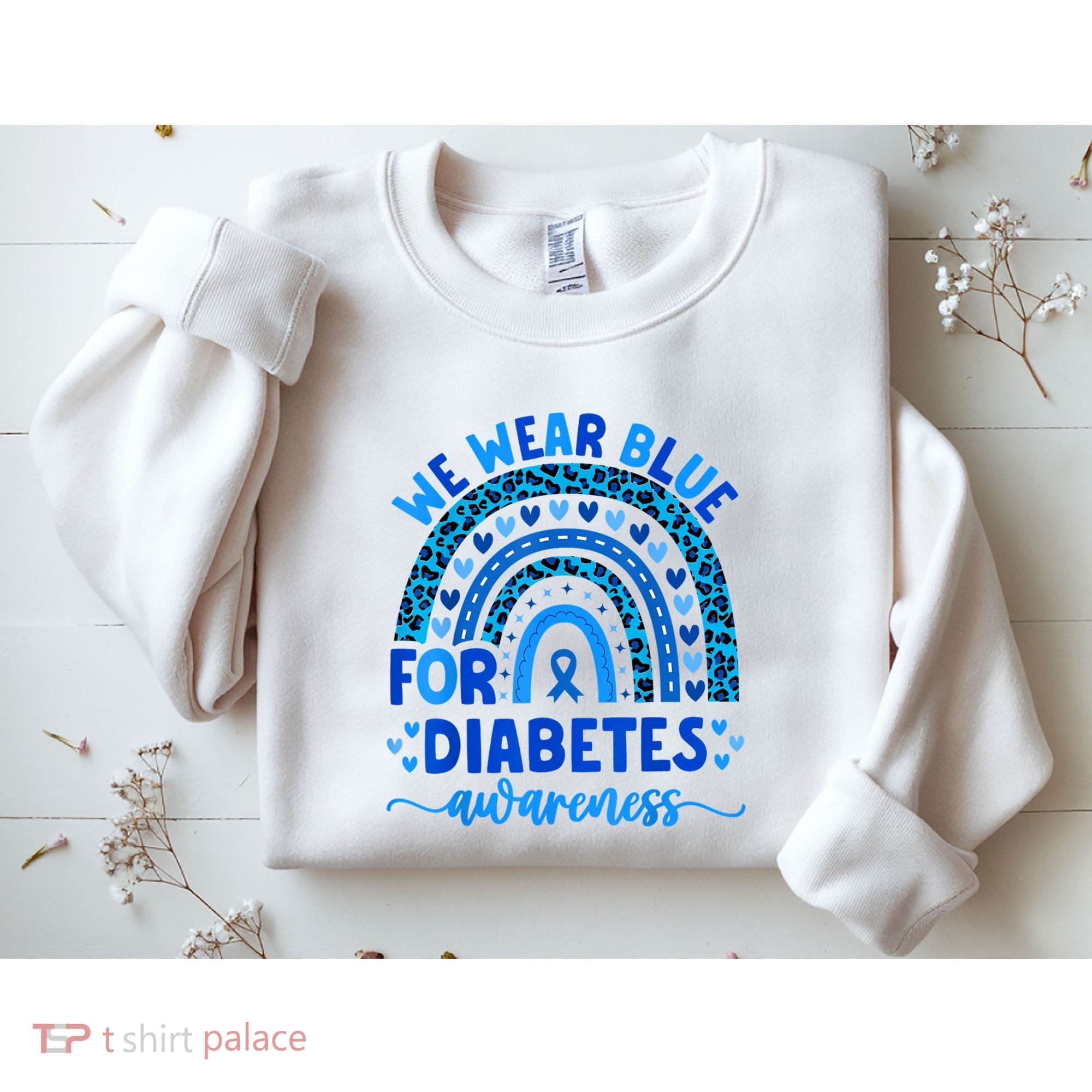 We Wear Blue For Diabetes Awareness Diabetic Sweatshirt