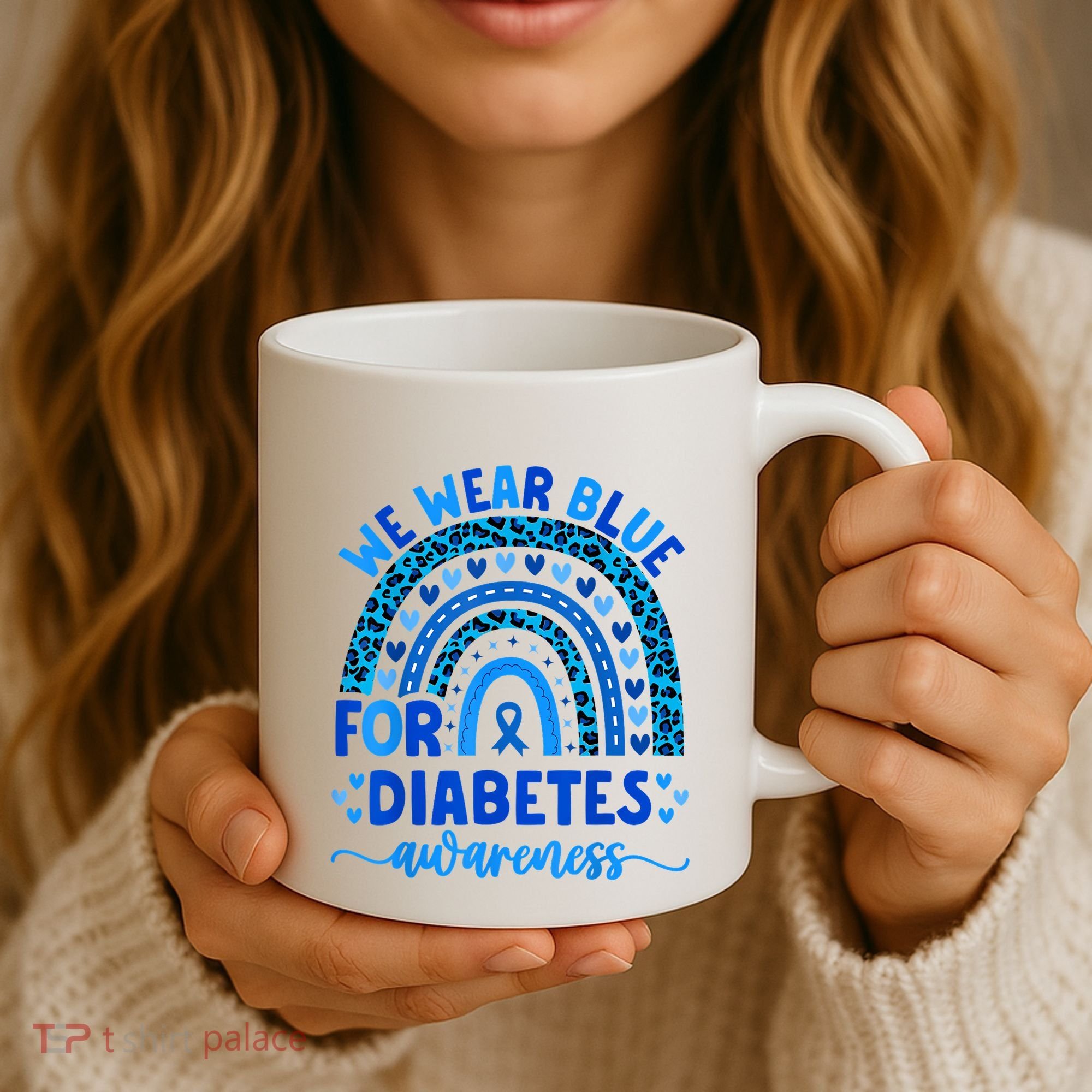 We Wear Blue For Diabetes Awareness Diabetic Coffee Mug