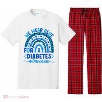 We Wear Blue For Diabetes Awareness Diabetic Pajama Set thumb 0