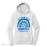 We Wear Blue For Diabetes Awareness Diabetic Women's Hoodie thumb 0