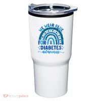 We Wear Blue For Diabetes Awareness Diabetic Tumbler thumb 0