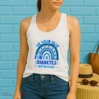 We Wear Blue For Diabetes Awareness Diabetic Women's Tank Top thumb 2