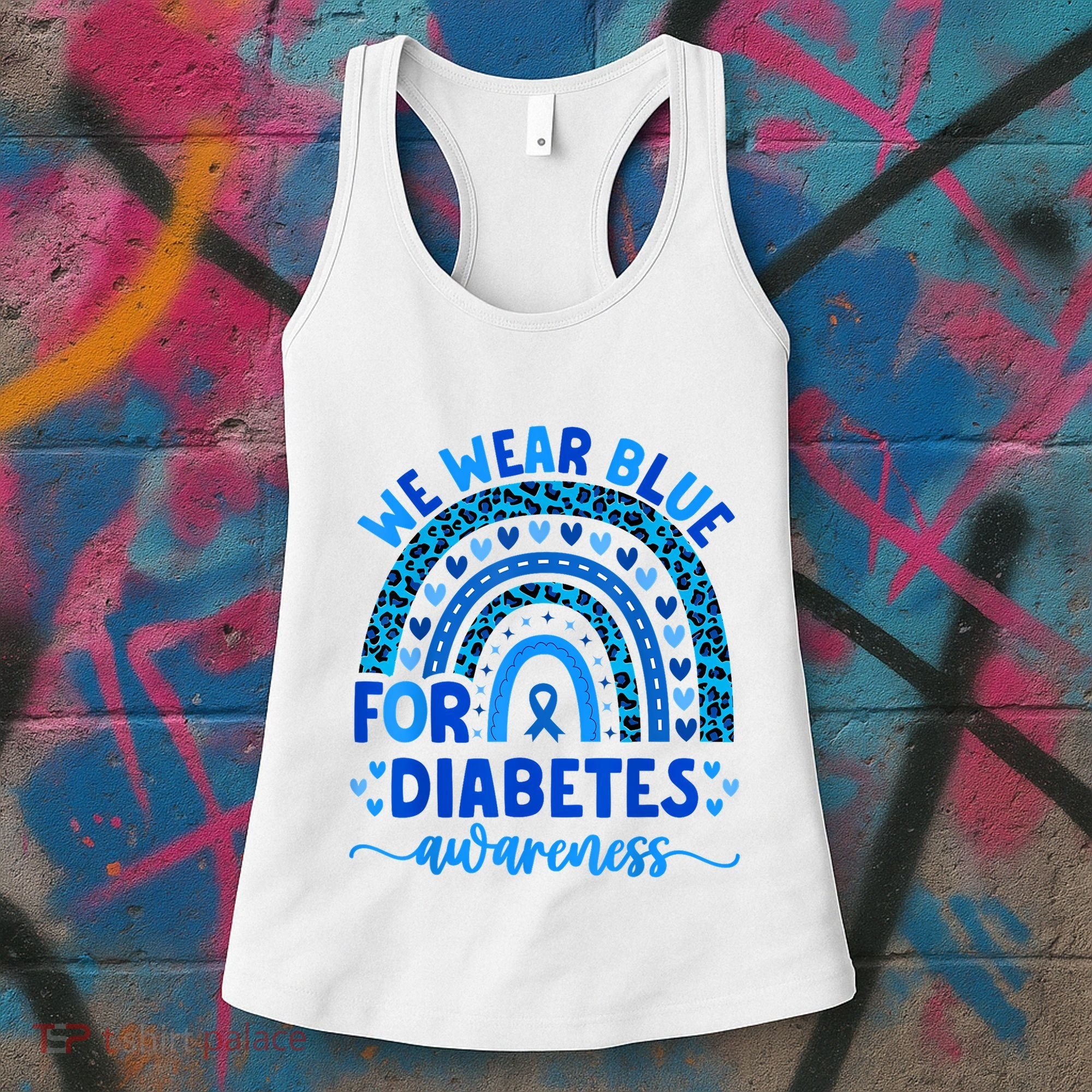 We Wear Blue For Diabetes Awareness Diabetic Women's Tank Top