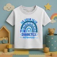 We Wear Blue For Diabetes Awareness Diabetic Toddler T-Shirt thumb 3