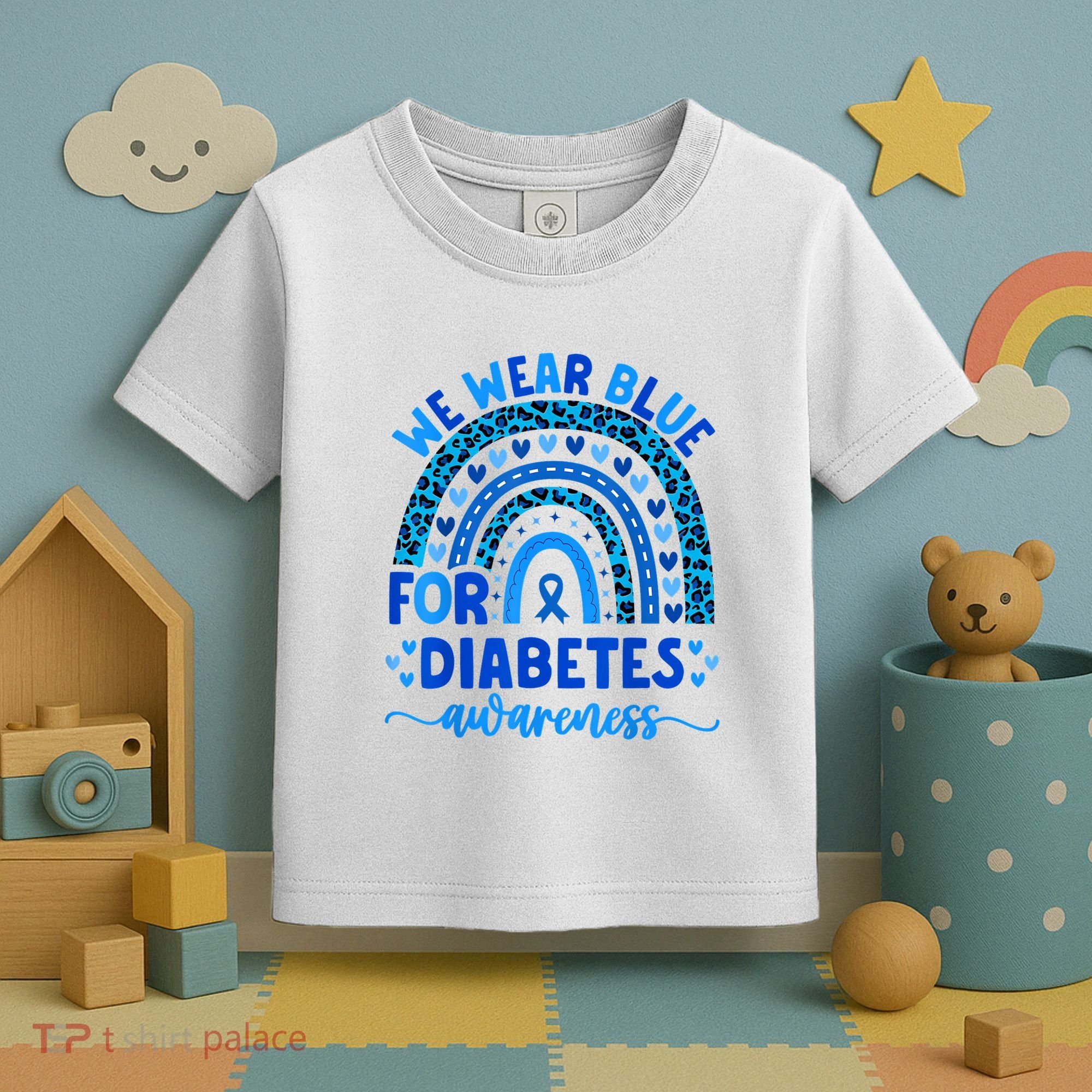 We Wear Blue For Diabetes Awareness Diabetic Toddler T-Shirt