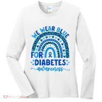 We Wear Blue For Diabetes Awareness Diabetic Women's Long Sleeve Shirt thumb 0