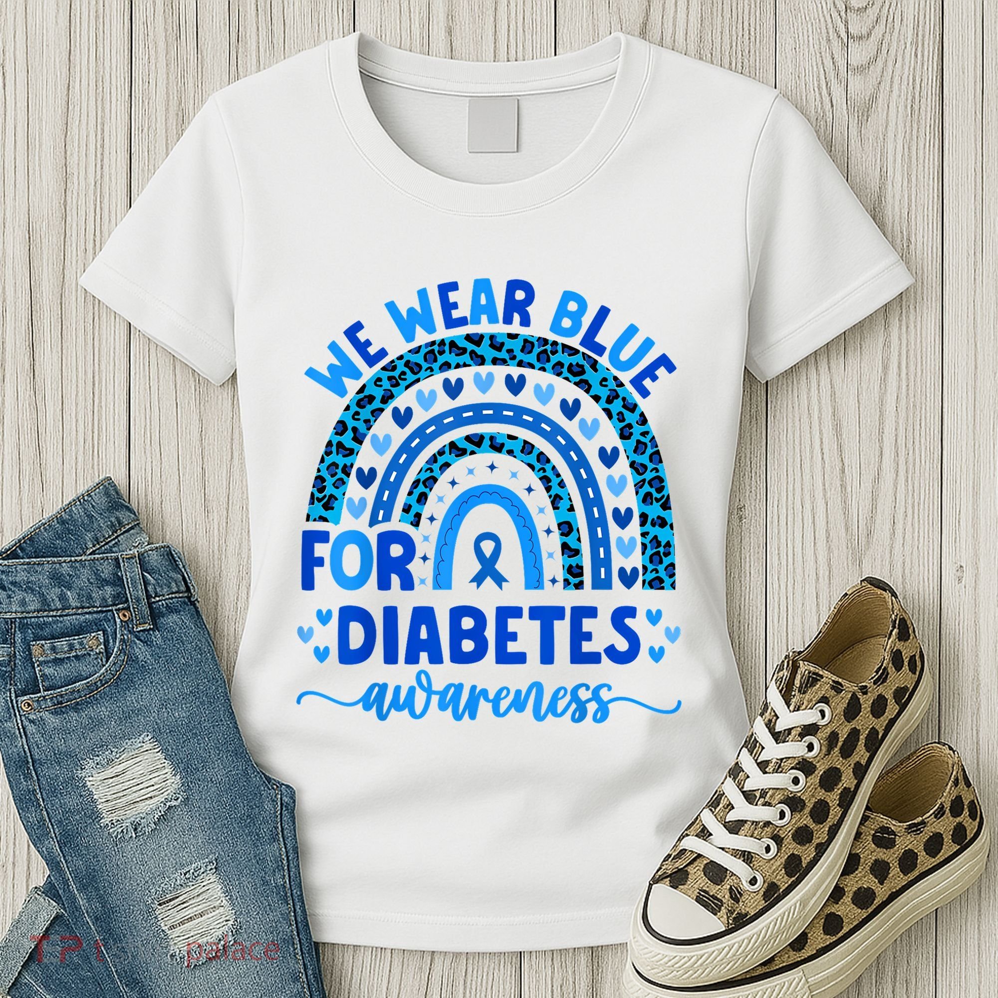 We Wear Blue For Diabetes Awareness Diabetic Women's T-Shirt
