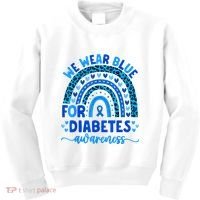 We Wear Blue For Diabetes Awareness Diabetic Kids Sweatshirt thumb 0