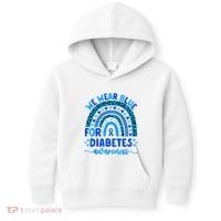 We Wear Blue For Diabetes Awareness Diabetic Kids Hoodie thumb 0