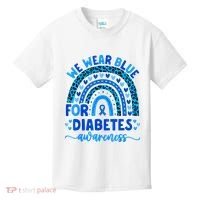 We Wear Blue For Diabetes Awareness Diabetic Kids T-Shirt thumb 0