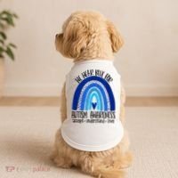 We Wear Blue For Autism Awareness, Accept Understand Love Doggie Tank thumb 2