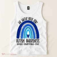 We Wear Blue For Autism Awareness, Accept Understand Love Tank Top thumb 2