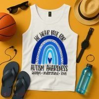 We Wear Blue For Autism Awareness, Accept Understand Love Tank Top thumb 4