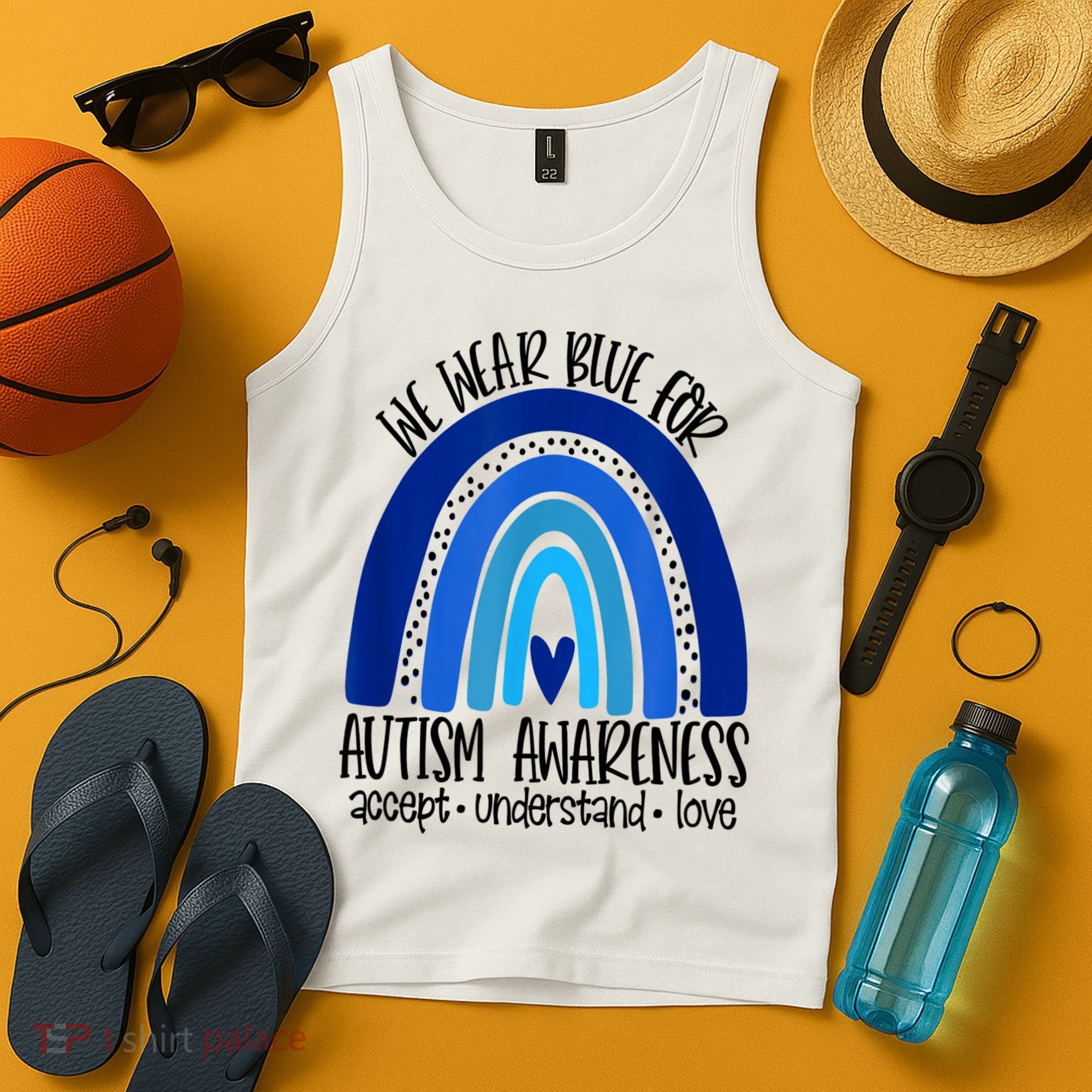 We Wear Blue For Autism Awareness, Accept Understand Love Tank Top
