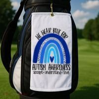 We Wear Blue For Autism Awareness, Accept Understand Love Golf Towel thumb 2
