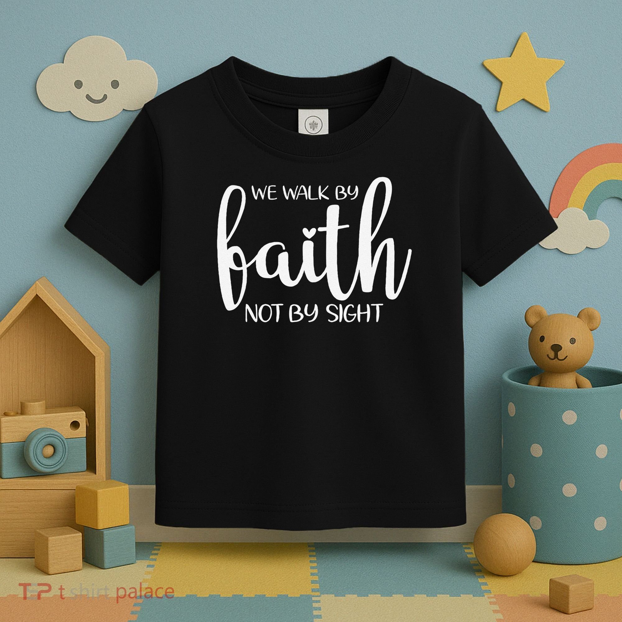 We Walk By Faith Not By Sight God Faith Jesus 1 Toddler T-Shirt