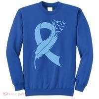 We Wear Blue Colon Cancer Awareness Month Ribbon Sunflower Meaningful Gift Sweatshirt thumb 0