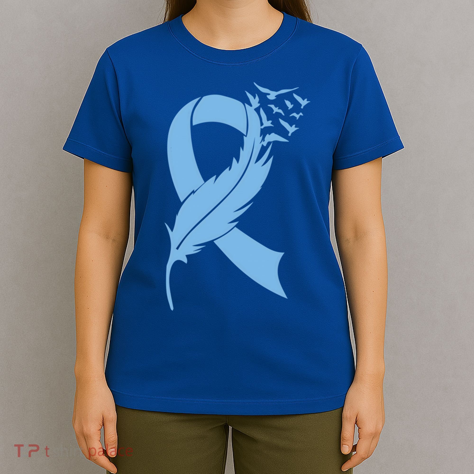 We Wear Blue Colon Cancer Awareness Month Ribbon Sunflower Meaningful Gift T-Shirt