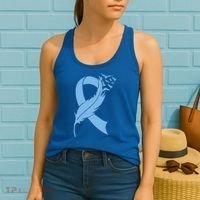 We Wear Blue Colon Cancer Awareness Month Ribbon Sunflower Meaningful Gift Women's Tank Top thumb 2