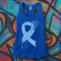 We Wear Blue Colon Cancer Awareness Month Ribbon Sunflower Meaningful Gift Women's Tank Top thumb 3
