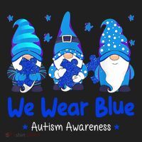 We Wear Blue Autism Awareness Gnome Women's Sweatshirt thumb 2