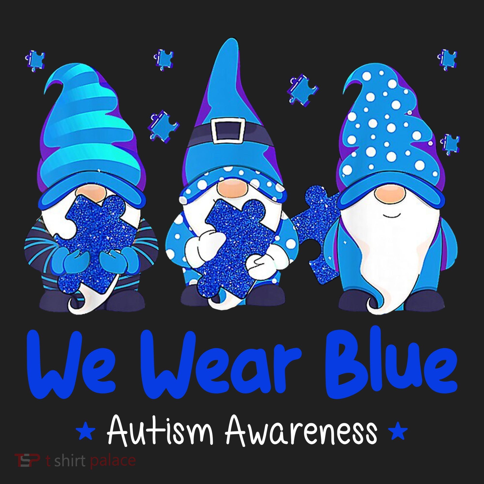 We Wear Blue Autism Awareness Gnome Women's Sweatshirt