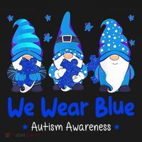 We Wear Blue Autism Awareness Gnome Coaster thumb 2