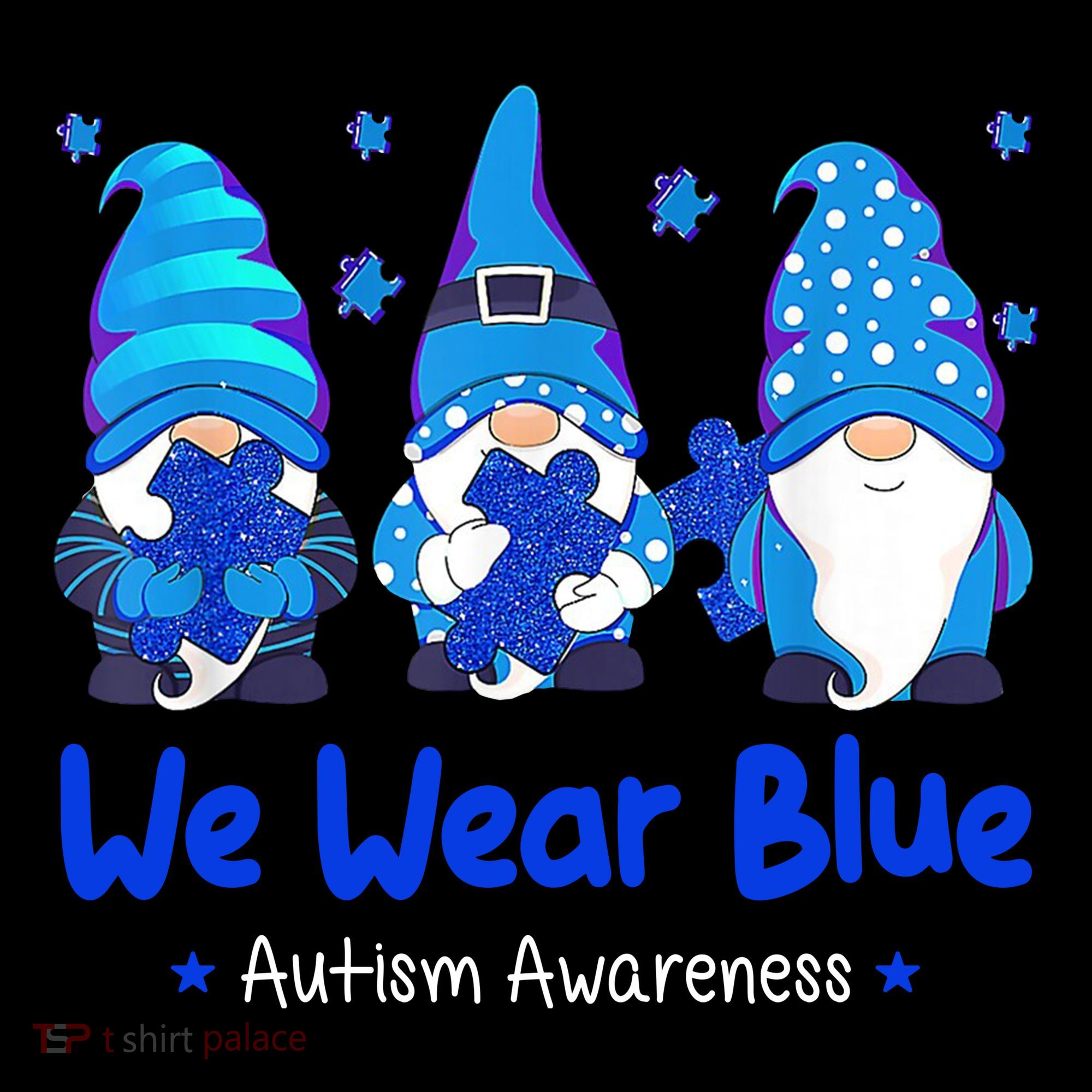 We Wear Blue Autism Awareness Gnome Toddler Hoodie