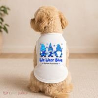 We Wear Blue Autism Awareness Gnome Doggie Tank thumb 2