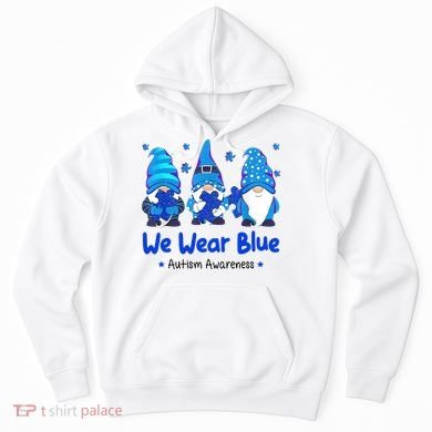We Wear Blue Autism Awareness Gnome Hoodie