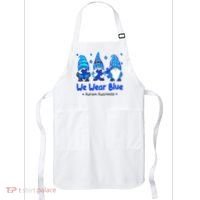 We Wear Blue Autism Awareness Gnome Apron thumb 0