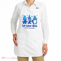 We Wear Blue Autism Awareness Gnome Apron thumb 2