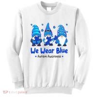We Wear Blue Autism Awareness Gnome Sweatshirt thumb 0