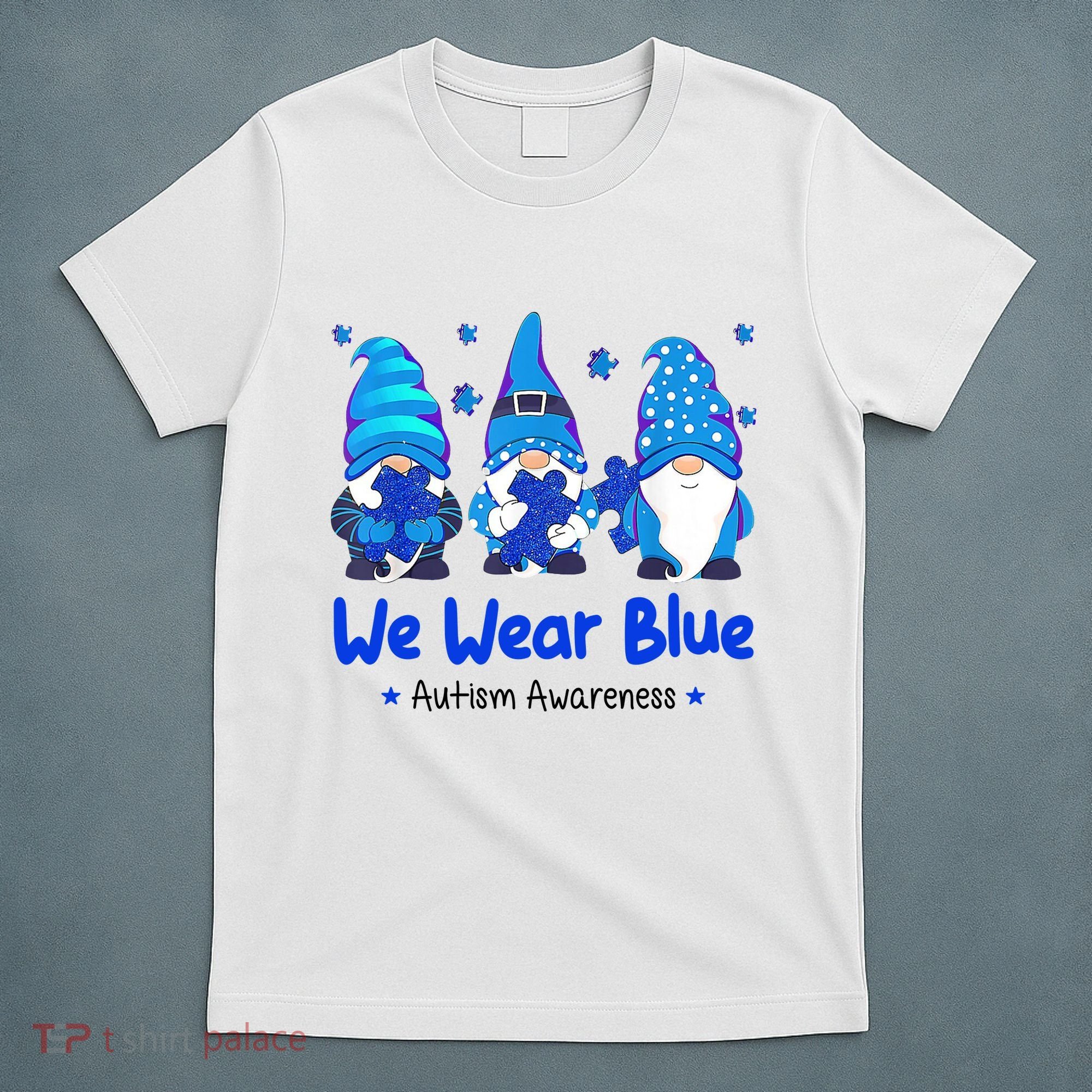 We Wear Blue Autism Awareness Gnome T-Shirt