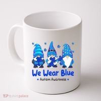 We Wear Blue Autism Awareness Gnome Coffee Mug thumb 0