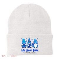 We Wear Blue Autism Awareness Gnome Beanie thumb 0