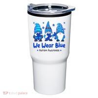 We Wear Blue Autism Awareness Gnome Tumbler thumb 0
