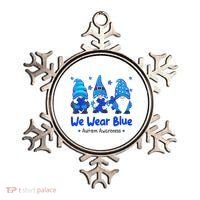 We Wear Blue Autism Awareness Gnome Ornament thumb 0