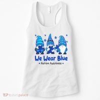 We Wear Blue Autism Awareness Gnome Women's Tank Top thumb 0