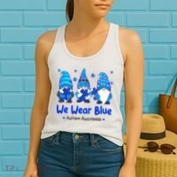 We Wear Blue Autism Awareness Gnome Women's Tank Top thumb 2
