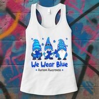 We Wear Blue Autism Awareness Gnome Women's Tank Top thumb 3