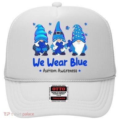 We Wear Blue Autism Awareness Gnome Hat