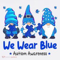 We Wear Blue Autism Awareness Gnome Hat thumb 2