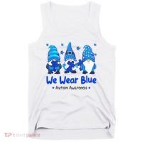 We Wear Blue Autism Awareness Gnome Tank Top thumb 0