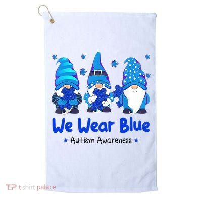 We Wear Blue Autism Awareness Gnome Golf Towel
