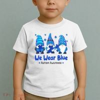 We Wear Blue Autism Awareness Gnome Toddler T-Shirt thumb 2