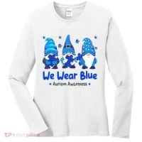 We Wear Blue Autism Awareness Gnome Women's Long Sleeve Shirt thumb 0