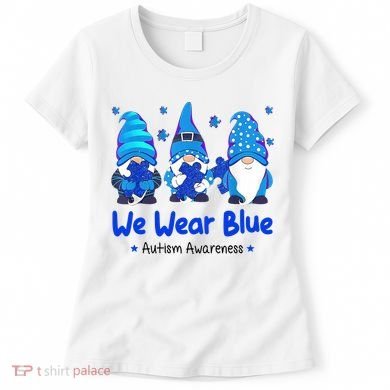 We Wear Blue Autism Awareness Gnome Women's T-Shirt